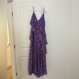 ASTR the label High Slit ruffle floral print maxi sundress